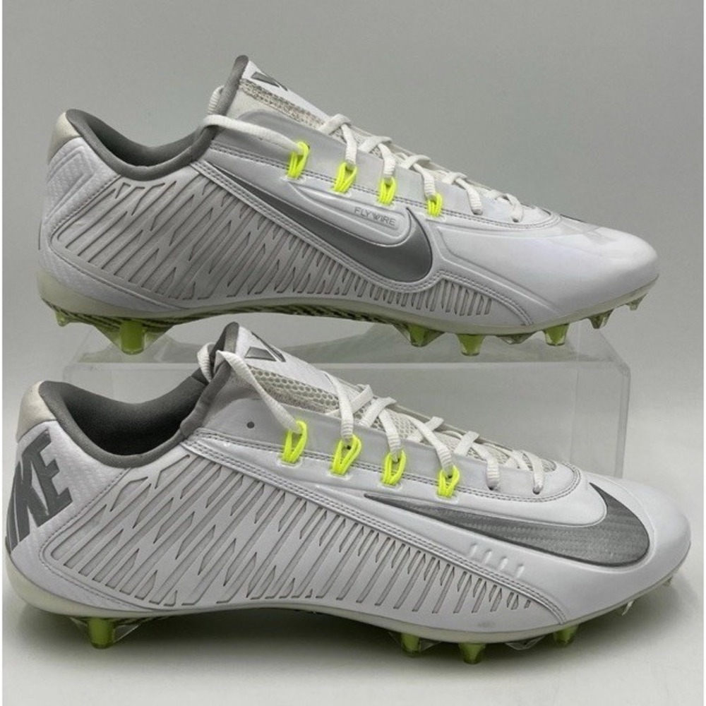 Nike Vapor Carbon Elite 2.0 2014 Flywire‎ Football Cleats White/Silver Size 16